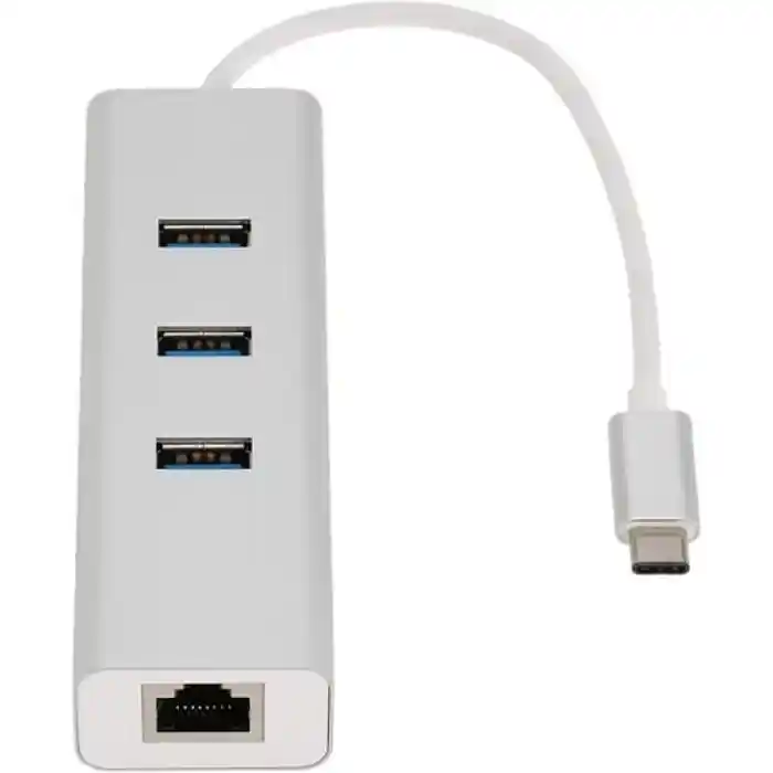 Type-c multifunction Gigabit Lan Adapter with 3 port USB 3.0 High Speed Ethernet Adapter Multi-function LAN Adapter